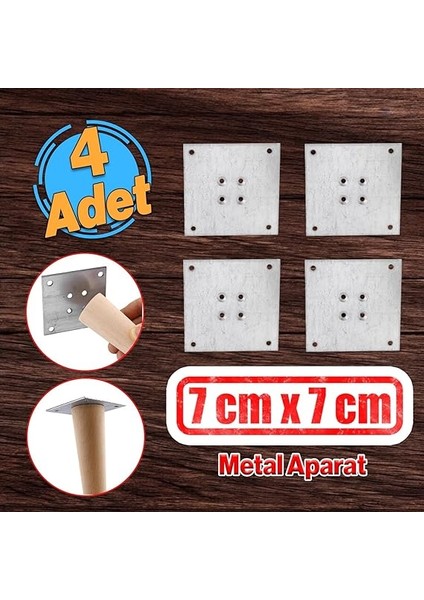 Adet Metal Çinko Masa Bağlantı Sacı Düz 7 x 7 cm Mobilya Yemek Masası Ayak Bağlama Saçı Aparat indirimleri