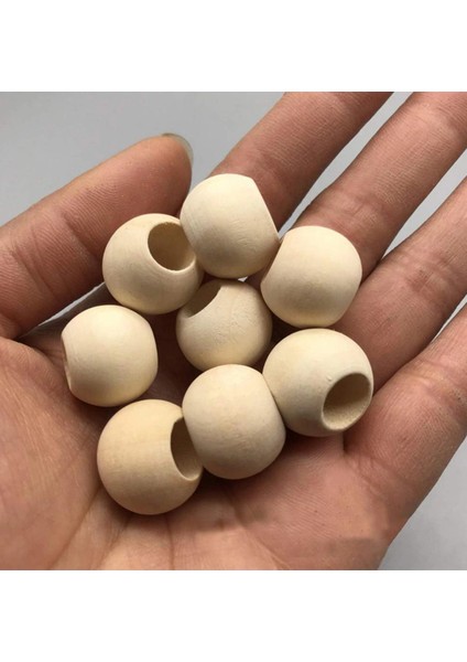 60 Gr (60 Adet) Ahşap Boncuk 15 mm çap x 10 mm Delik Doğal Yuvarlak Ahşap Makrome El İşi Çanta indirimleri