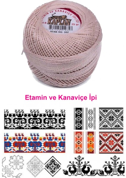 Kaplan Etamin Ve Kanaviçe İpi 8 No Kod/Renk: 302 - fiyatları