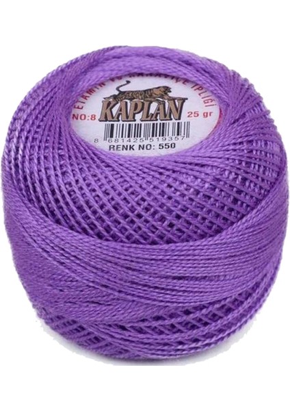 3 Adet Kaplan Etamin Ve Kanaviçe İpi 8 No Kod/Renk: 742 - 666 - 550 - fırsatları