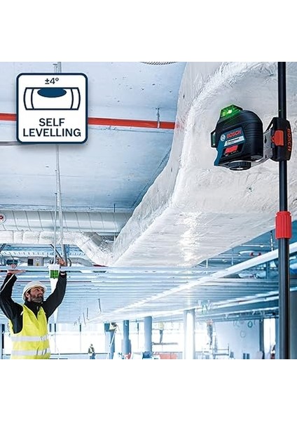 Professional Measurement Gll 3-80 G Çizgi Lazer, 120 Metre, Takım Çantası, Lazer Hedef Tahtası, 4 Pil, Mavi fırsatları