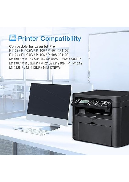 Hp 85A CE285A Için Uyumlu Toner Kartuşu Değiştirme Laserjet Pro M1132MFP M1217NFW M1212NF P1102W P1102 P1106 M1132 P1100 M1213NF M1136 M1210 M1212 (Siyah, 2'li Paket) ile Uyumlu fiyatları