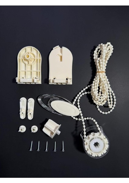 & Stor Perde Mekanizma Seti - 4,5 cm Kasaya Uyumlu, Krem