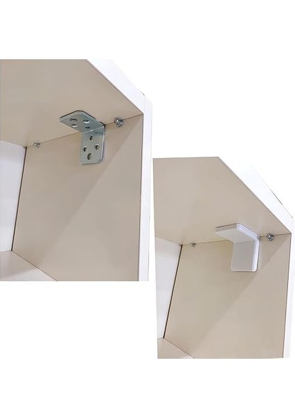 Plastik Kapaklı Mobilya Dolap Köşe Bağlantı Sabitleme L Demir Köşebent Gönye 40X40X35 mm (10 Adet) modelleri