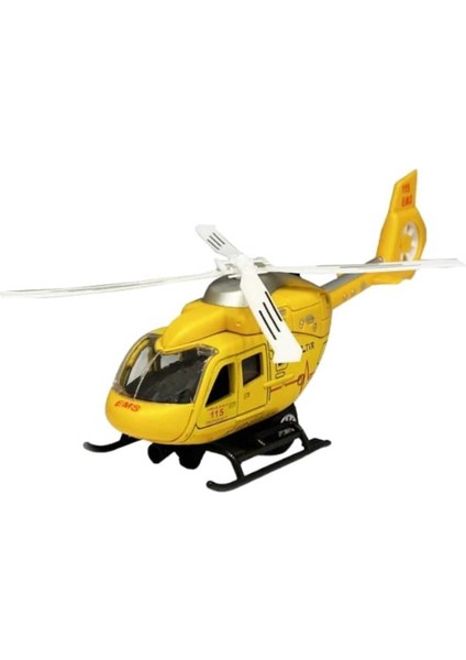 Sesli Işıklı Metal Ambulans Helikopter Çek-Bırak Döner Pervane Açılır Kapılar