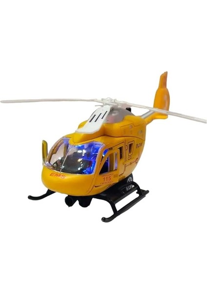 Sesli Işıklı Metal Ambulans Helikopter Çek-Bırak Döner Pervane Açılır Kapılar fiyatları