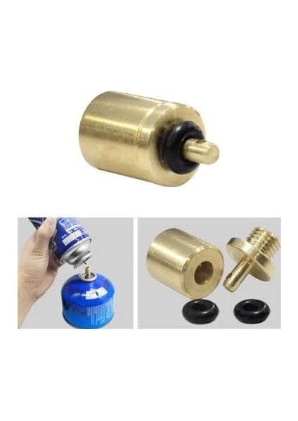 Pirinç Malzemeden Üretilmiş Kamp Ocakları İçin Mini Kartuş Dolum Adaptörü modelleri