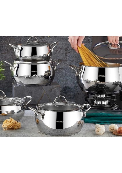 Heyf Kahramanlar Elite 5'li Tencere Seti 2043P