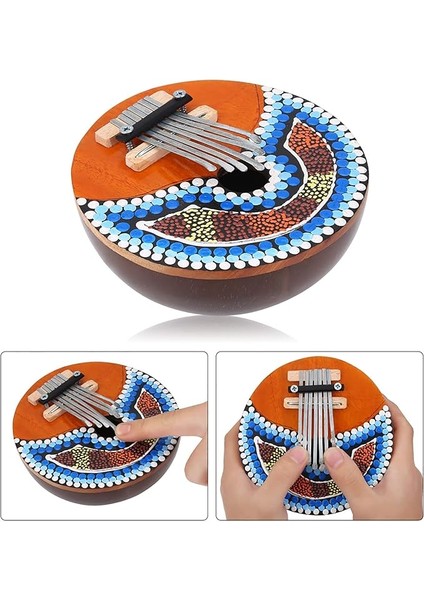 Cevizi Kabuğu Mbira Taşınabilir Parmak Başparmak Piyano Müzik Aleti Anahtar Ayarlanabilir 7 Yaratıcı Müzik Eğitimi Çocuklar Için Afrika Tarzı