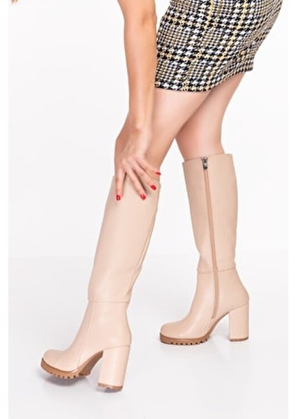 Kadın Günlük Çizme UN001-0118 Bej Süet/40 indirimleri