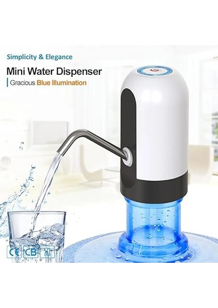 Nesil USB Type-C Şarjlı Damacana Su Pompası, Otomatik Içme Suyu Pompası, Beyaz fiyatları