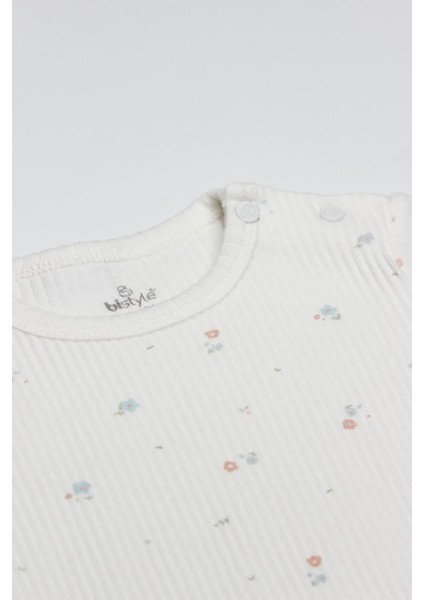 Flying Bloom White Yarım Kol 2'li Body 17118 Ekru Gül Kurusu indirimleri