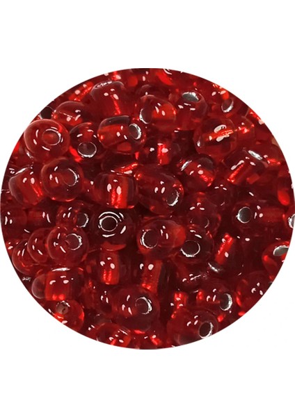 Dökme Cam Kum Boncuk Büyük Boy (6/0) 4 mm - 60 Gram - Şeffaf Kırmızı - BNC115 fiyatları