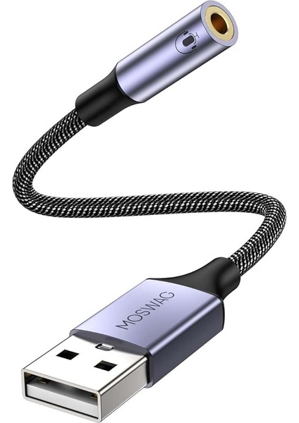 USB 3,5 mm Jak Ses Adaptörü, Harici USB A Ses Kartı, 3,5 mm Aux Stereo Dönüştürücü Adaptör, Kulaklık, Pc, Dizüstü Bilgisayar, Linux, Masaüstü Bilgisayar, Ps4 ve Diğer Cihazlarla Uyumlu