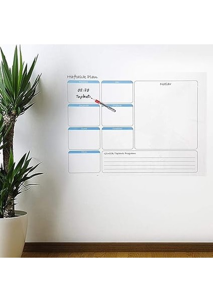 Haftalık Planlayıcı Manyetik Duvar Stickerı Takvim 56 cm x 70 cm fiyatları