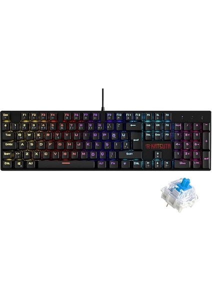 Blue Switch Mekanik Gaming Oyuncu Klavyesi 11 Animasyonlu Rainbow LED Işıklı