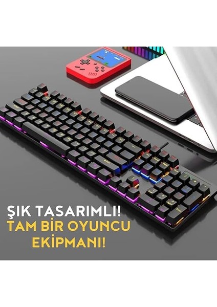 Blue Switch Mekanik Gaming Oyuncu Klavyesi 11 Animasyonlu Rainbow LED Işıklı modelleri