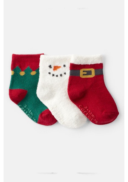 Erkek Bebek Desenli 3lü Çorap