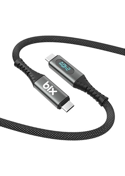 BXCC244 Usb4 Thunderbolt 4/3 Uyumlu Pd 240W 40GBPS 8k 60Hz Ultra Hd Dijital Ekran Göstergeli Şarj, Data ve Görüntü Kablosu 1 Metre