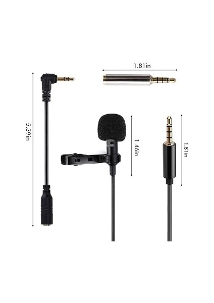 Mikrofon, Çok Yönlü Kondansatör Lapel Mic Kolay Klipsli Röportaj/video Konferansı/podcast/ses Dictation Için indirimleri