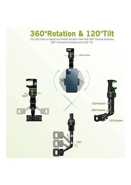 Dikiz Aynası, Koltuk Arkası, Çalışma Masası Telefon Tutucu, Standart, Iphone, Samsung, Xiaomi, Huawei Uyumludur, 360 Dönebilen Çok Fonksiyonlu Akrobat Telefon Tutucu indirimleri