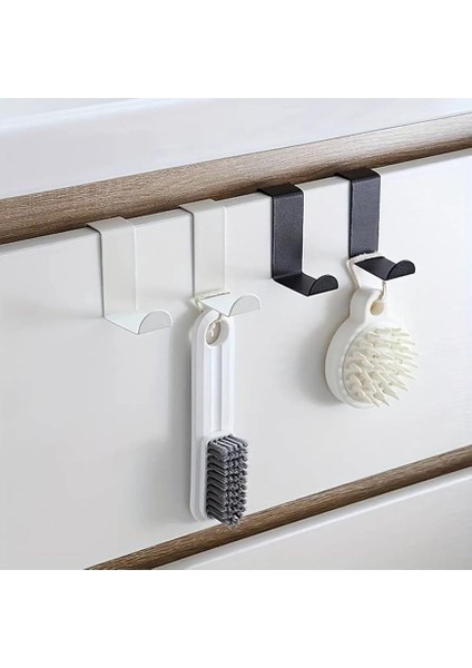 Banyo Siyah Askılık 4 Lü Kapı Arkası Bornoz Askılığı Mutfak Havlu Elbise Askılığı Şık Tasarım