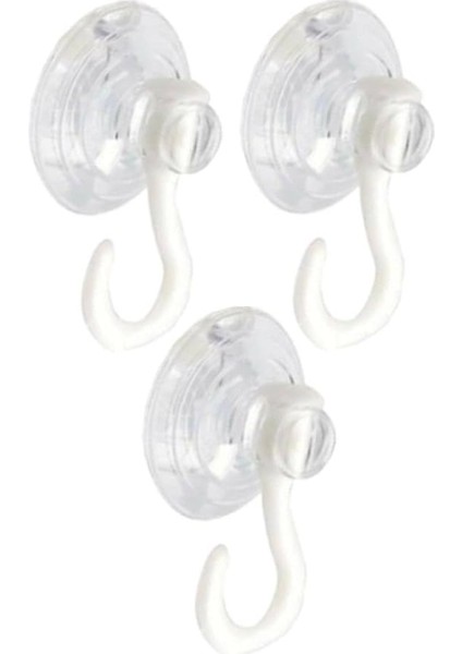 Vantuz Öpücük 3 cm 3 Adet Kancalı Cam Vantuzu Cam Askısı Pvc Vantuz Mutfak Banyo Pencere ve Kapı Camı Vantuzu