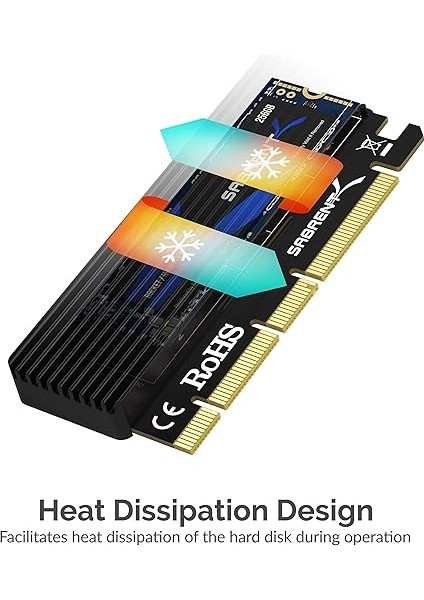 Pcıe M2 Adaptörü, Nvme Pcıe X16/X8/X4 Kart, Soğutuculu, M.2 SSD Boyutları 2230/2242 / 2260/2280 (Ec-Pcıe) indirimleri