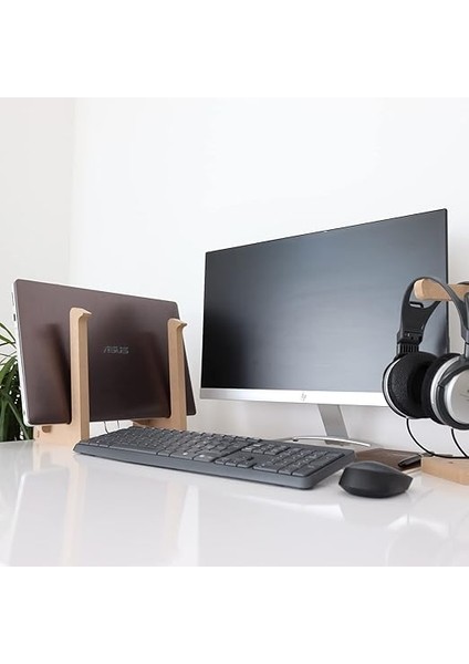 Ahşap Laptop Standı - 13" - 14" Boyutlarındaki Laptoplar ile Uyumlu - Laptop Yükseltici indirimleri