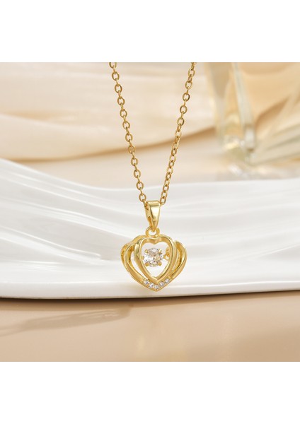 Yeni Basit Titanyum Çelik Kolye Kadın 18K Gül Altın Dört Yapraklı Yonca Kolye Ins Gelgit Net Kırmızı Patlama Modelleri Zinciri (Yurt Dışından)