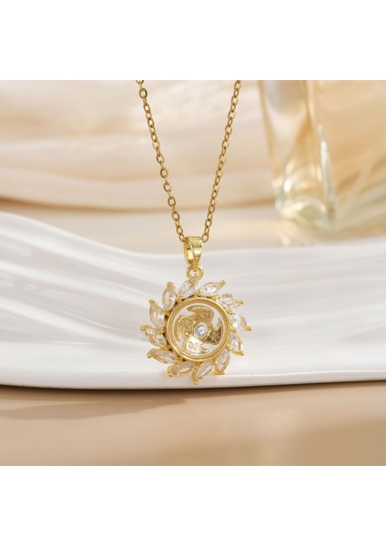 Yeni Titanyum Çelik Kolye Kadın Mizaç Mikro-Setzirkon Kişilik Kıdemli Duygusu Zincir Takı (Yurt Dışından)