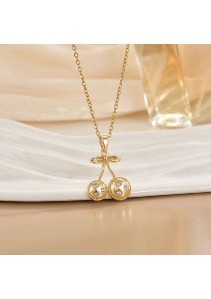 Yeni Titanyum Çelik Kolye Kadın Mizaç Mikro-Setzirkon Kişilik Kıdemli Duygusu Zincir Takı (Yurt Dışından)