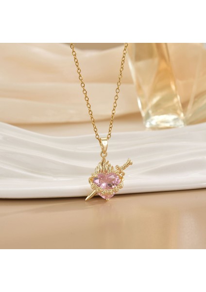 Yeni Titanyum Çelik Kolye Kadın Mizaç Mikro-Setzirkon Kişilik Kıdemli Duygusu Zincir Takı (Yurt Dışından)