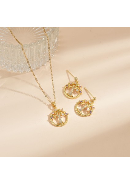 Yeni Bakır Kaplama Gerçek Altın Sıcaklığa Duyarlı Güneş Ay Kolye Mikro Setzirkon Titanyum Çelik Kolye (Yurt Dışından)