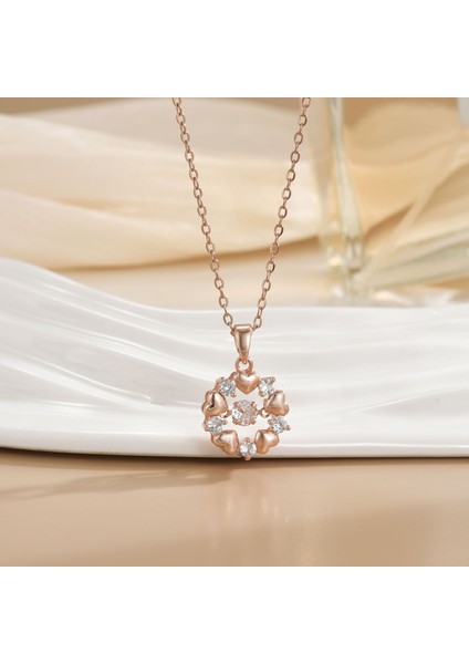 Yeni Bakır Kaplama Gerçek Altın Sıcaklığa Duyarlı Güneş Ay Kolye Mikro Setzirkon Titanyum Çelik Kolye (Yurt Dışından)