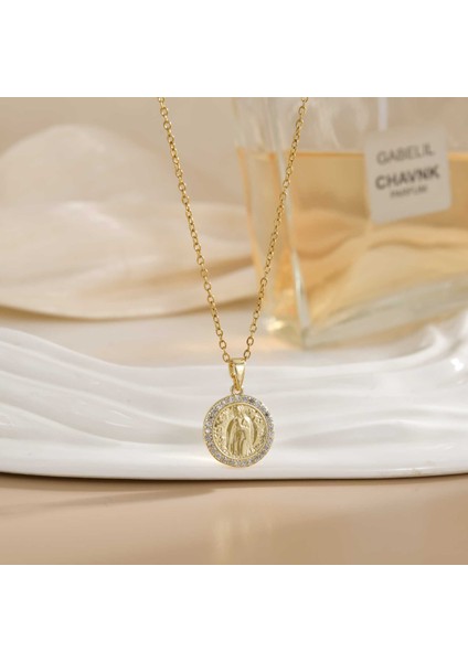 Yeni Titanyum Çelik Zinciri Dönen Kolye Kolye Kadın Yüz Aksesuarlı (Yurt Dışından)