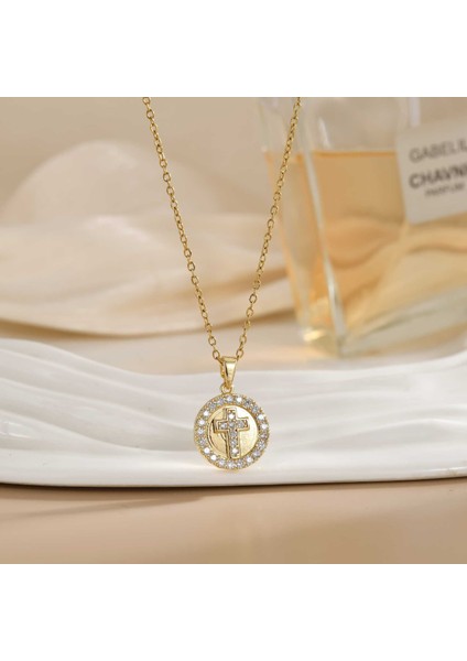 Yeni Titanyum Çelik Zinciri Dönen Kolye Kolye Kadın Yüz Aksesuarlı (Yurt Dışından)