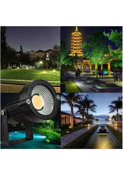 Bahçe Aydınlatma Spotı, Su Geçirmez Çim Armatür, Dış Mekan Peyzaj Lambası, Siyah