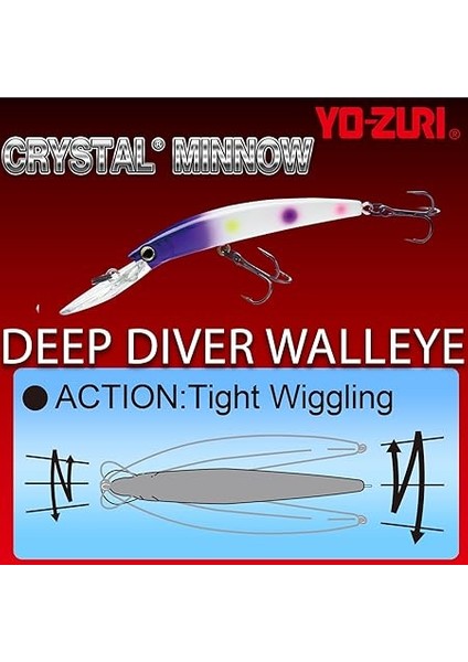 Crystal Minnow Deep Diver Walleye Sahte Balığı Bt 110 mm modelleri