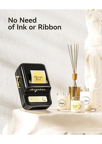 B21 Etiket Makinesi Mürekkepsiz Bluetooth Etiket Yazıcısı, Küçük Işletmeler Için 2 Inç Taşınabilir Termal Yazıcı, Adres, Logo, Giyim, Posta, Mumlar, Takı, Hediye Için Etiket Yazıcısı, Siyah fiyatları