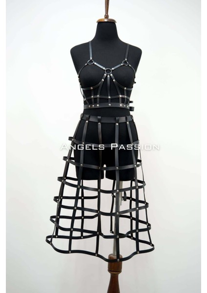 Deri Etek ve Deri Göğüs Harness Takım, Cosplaywear - BRF1013 indirimleri