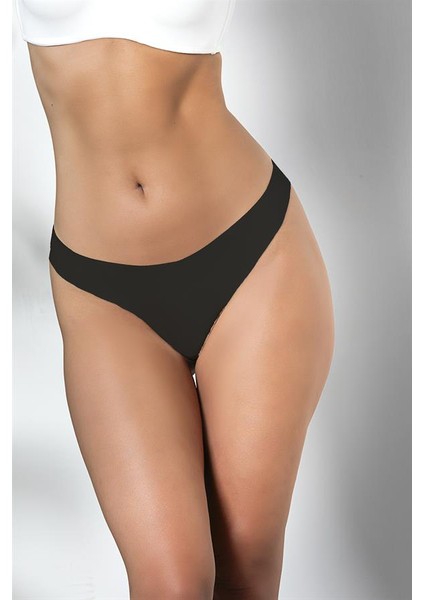 3'lü Paket Dikişsiz, Iz Yapmaz, Lazer Kesim, String Külot Siyah (BRF21262)