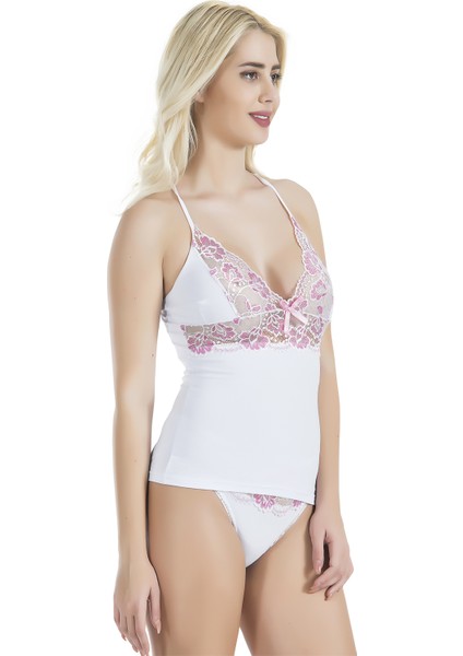 Çapraz Askılı Güpür Dantelli Atlet Külot Takım 080 modelleri