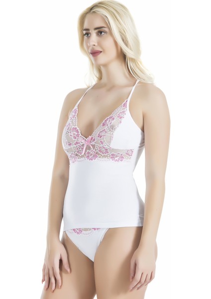 Çapraz Askılı Güpür Dantelli Atlet Külot Takım 080 fırsatları