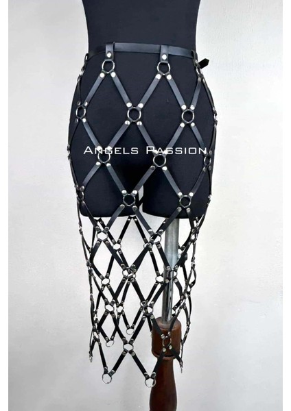 Harness Etek, Deri Örgü Harness Etek, Şık Tayt Üzeri Etek - BRF410