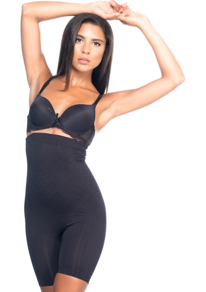 Siyah Mı Emay 2077 Yüksek Bel Desenli Paçalı Korse