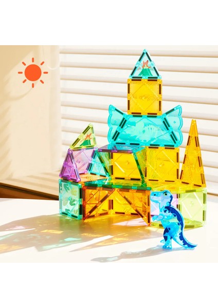 Renkli Magnetic Tiles - Jurassic Macerası