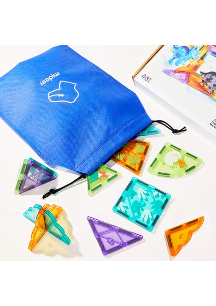 Renkli Magnetic Tiles - Jurassic Macerası