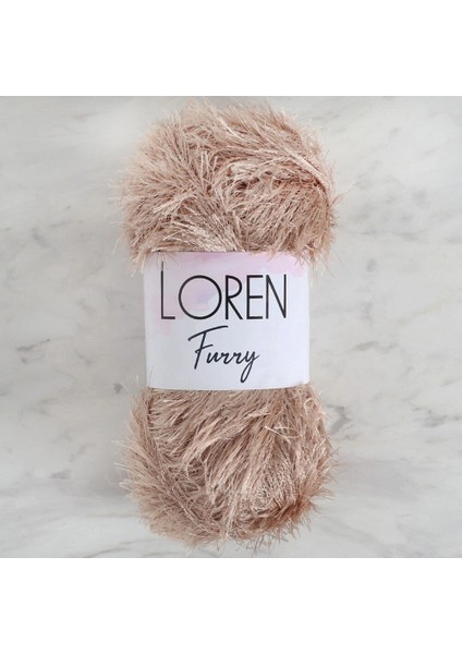 Loren Furry Bej El Örgü Ipi - RF053 - 34060