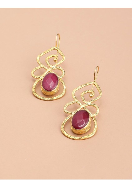 Posion Bordo Kadın Küpe